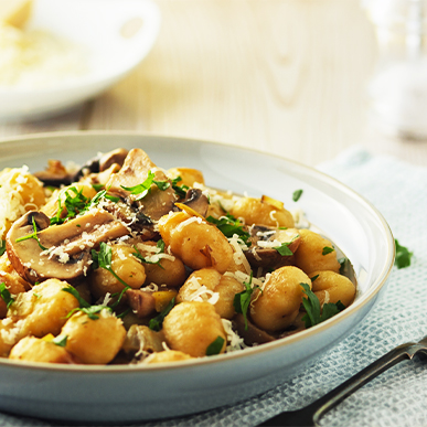 Mushroom gnocchi with Chardonnay