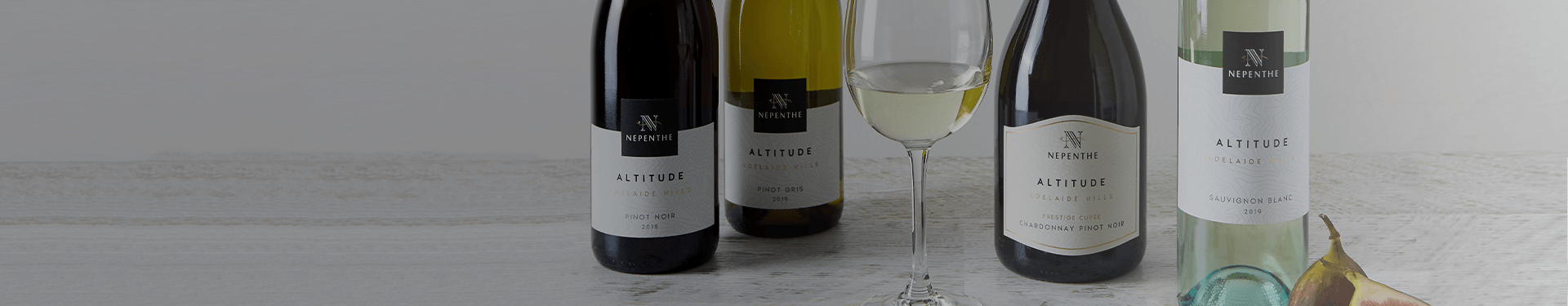 Nepenthe Altitude wine range and glass of sparkling cuvee