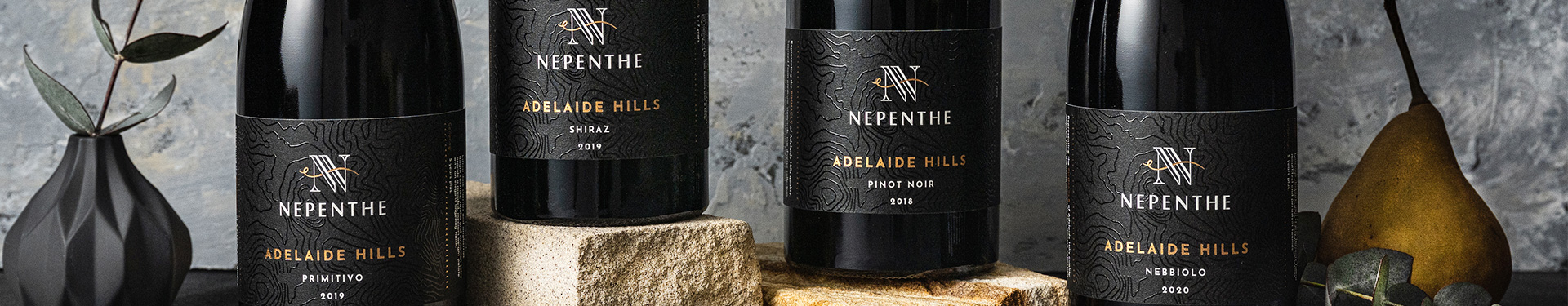 Bottles of Nepenthe Pinnacle varietals